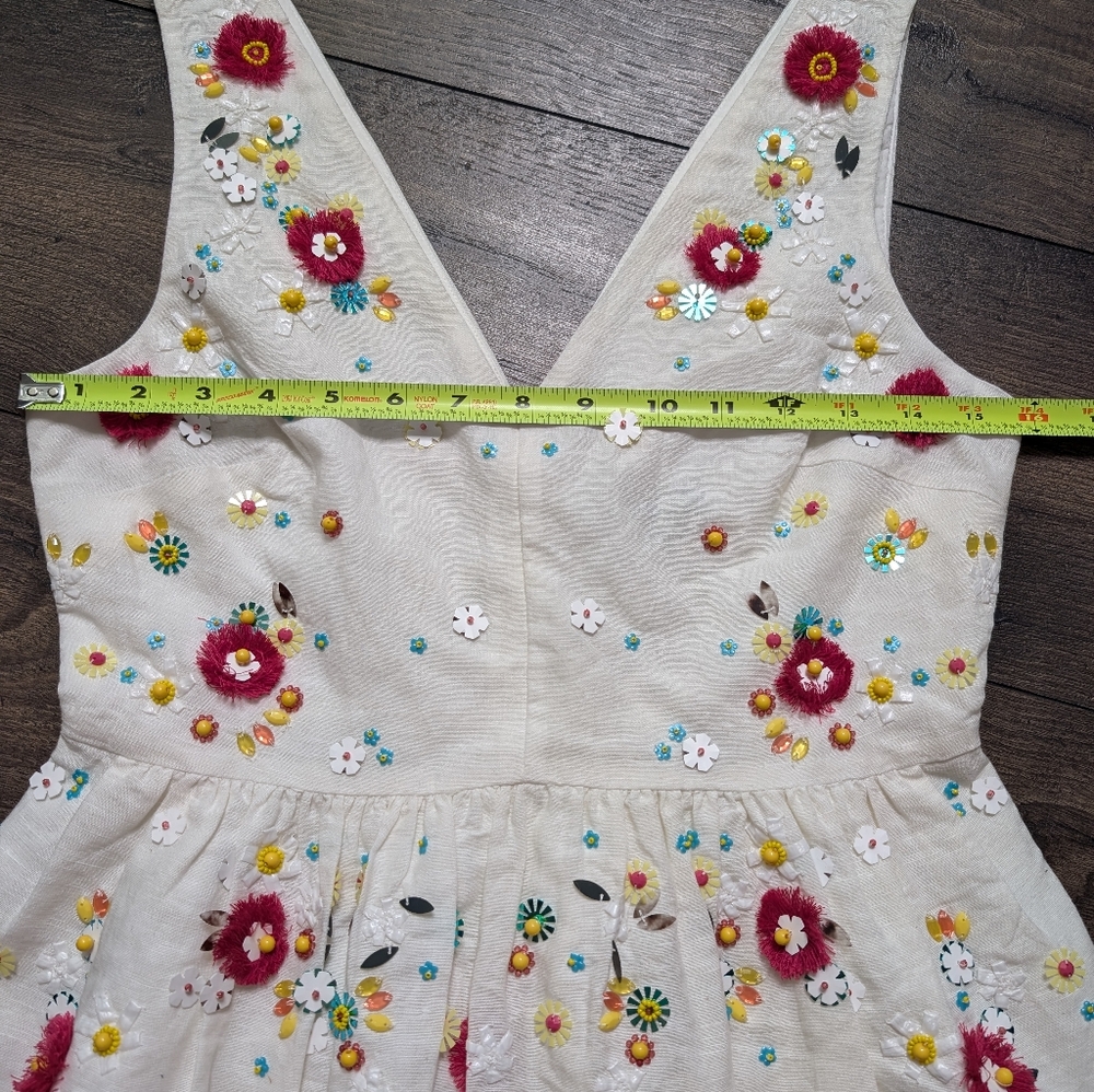 J. Crew White Top with Colorful Floral Embroidery - Picture 4 of 7